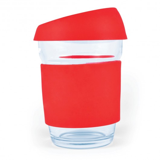 Glass Coffee Cups red